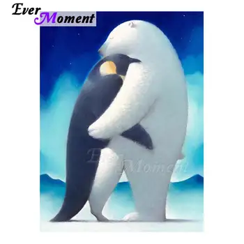 

Ever Moment Diamond Painting Penguin Hugging Mosaic Decoration For Home Diamond Embroidery Full Square Drill Rhinestone 3F432