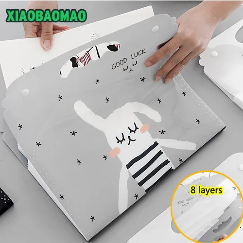 

Handbag Style Cute stationery File Folder A4 8 pocket waterproof Convenient expanding wallet school student stationery gift