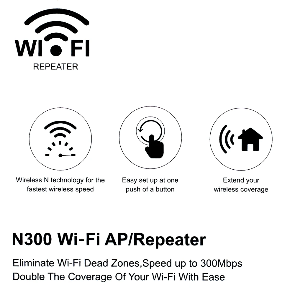Wi-Fi расширитель диапазона 300 Мбит/с путешествия Wi-Fi повторитель/Интернет Усилитель сигнала Усилитель Ethernet порт для путешествий WiFi маршрутизатор/домашняя точка доступа