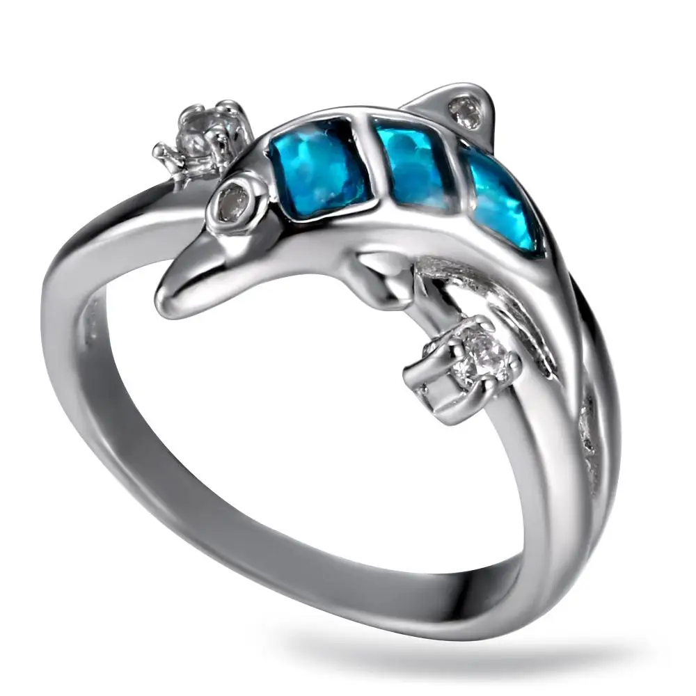 lemoer 2017 new coming cute animals dolphin blue gem crystal ring silver plating aaa cubic zirconia - Dolphin Wedding Rings lemoer 2017 new coming cute animals dolphin blue gem crystal ring silver plating aaa cubic zirconia - Dolphin Wedding Rings