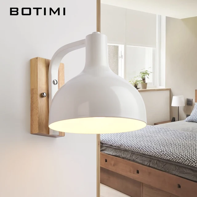 BOTIMI Nordic Bianco Lampada Da Parete Per Soggiorno E27 Camera Da ... BOTIMI Nordic Bianco Lampada Da Parete Per Soggiorno E27 Camera Da ...