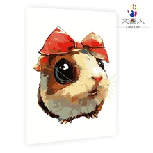 Хомяк Аватар diy Цифровая живопись маслом по номерам животных с комплекты для обучения число раскраски рисуй по номер на холсте