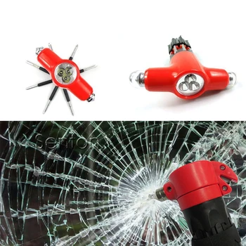 

8 in 1 Car Emergency Hammer With LED For Renault Duster Laguna Megane 2 3 Logan Captur Clio For Saab 9-3 9-5 93 For MG 3 ZR
