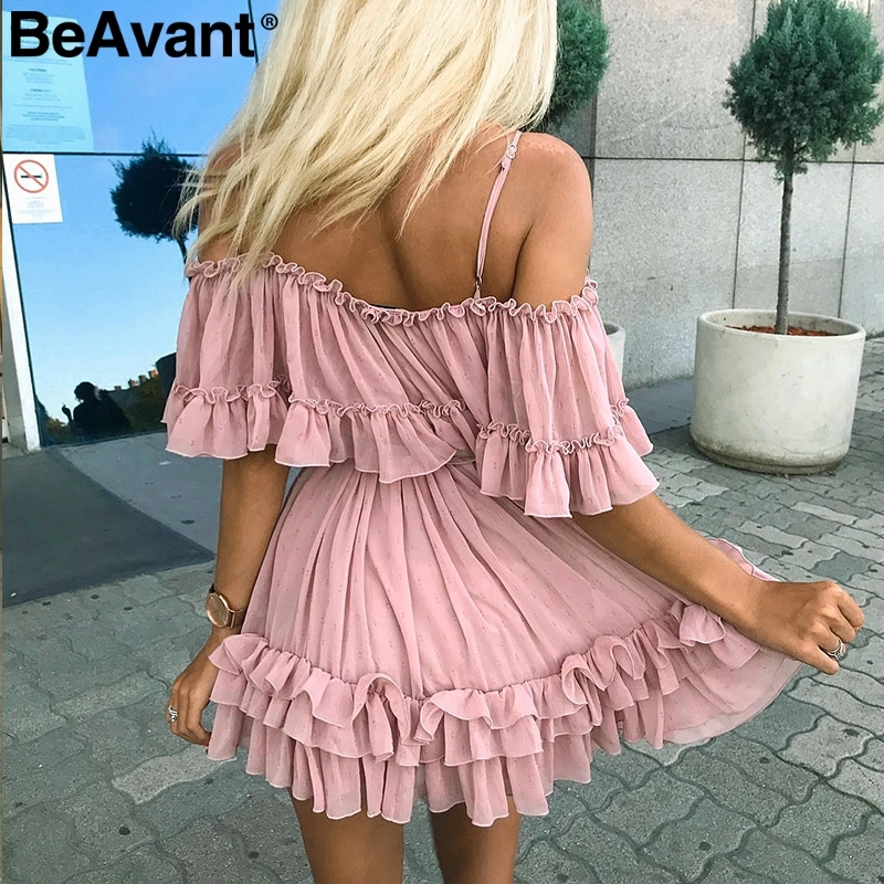 BeAvant Ruffle pleated chiffon summer 