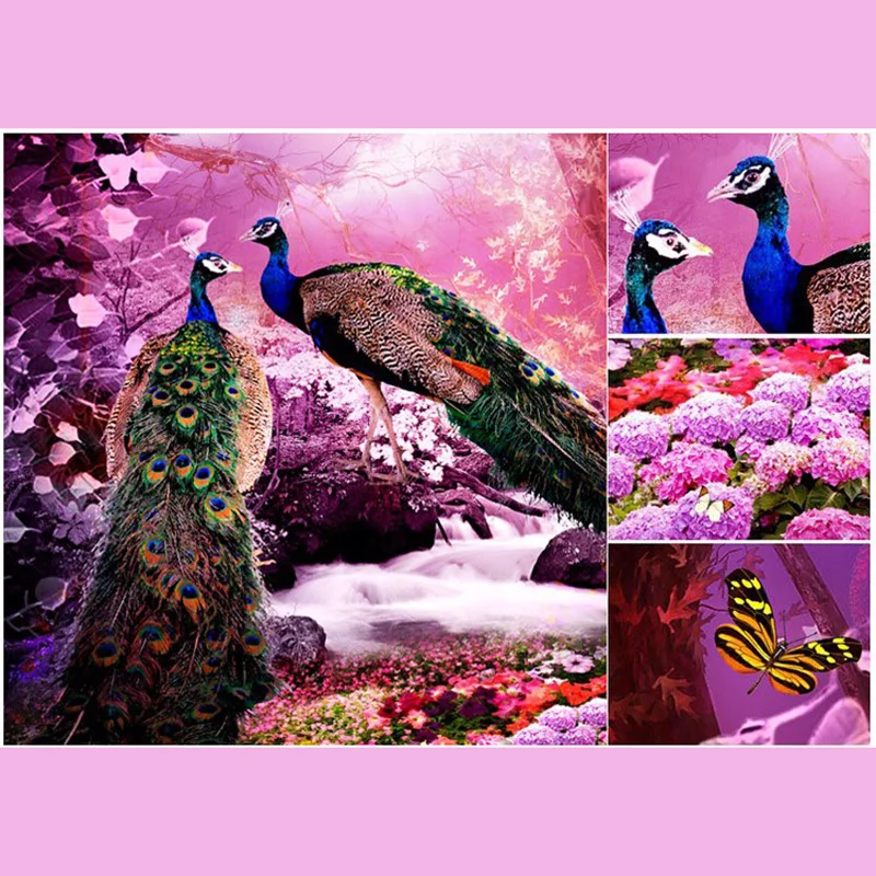 

30*40 cm 5D Diamond Embroidery DIY Beautiful Blue Peacock Pictures Diamond Mosaic Needlework Cross Stitch Kits Home Decor Canvas