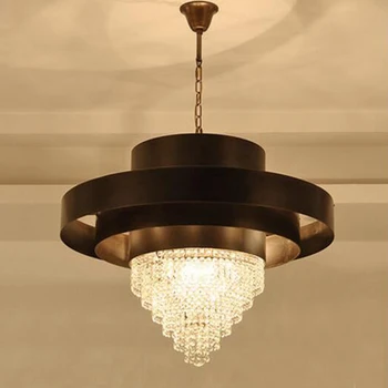 

luxury vintage crystal chandelier round LED lamp AC110V 220V lustre cristal home lighting shop light