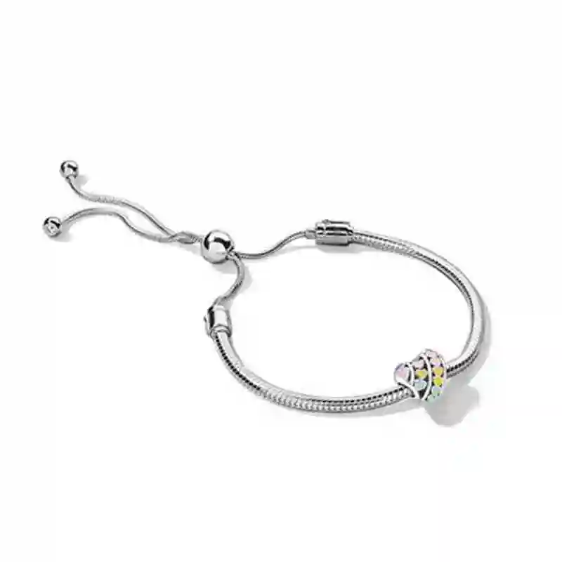 

Kristie 100% 925 New 1:1 Glamorous Temperament Rainbow Bracelet Set Fit DIY Holiday Gifts Free Shipping