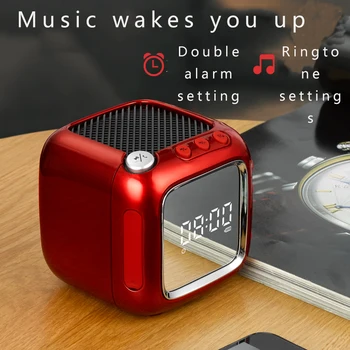 

LCD Mirror Display Snooze Home Portable Table Clock Wireless Bluetooth LED Mini Digital Alarm Clock Speaker Electronic FM Radio