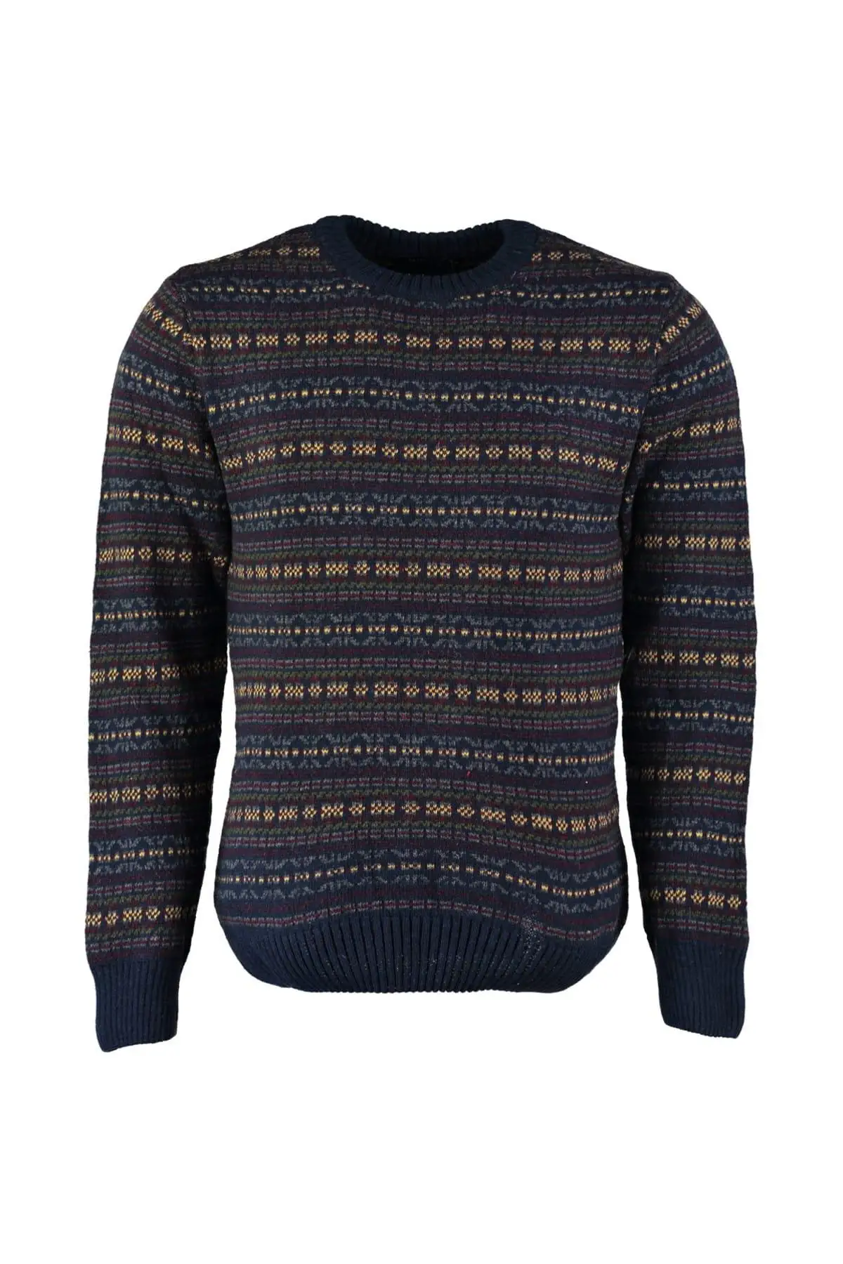

Trendyol Navy Blue Men 'S Bike Collar Pattern Sweater TMNAW20FT0004