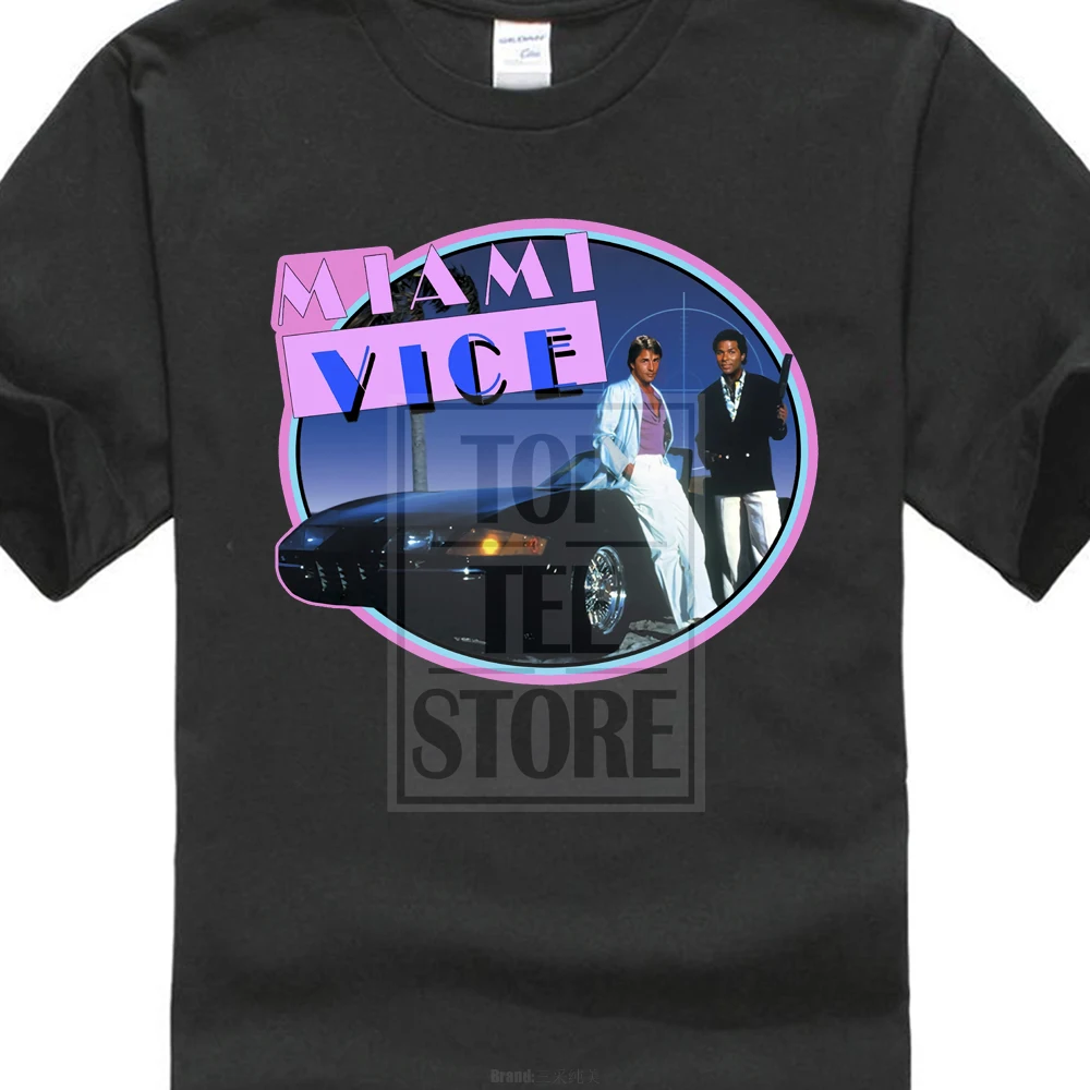 Новинка ретро сериал Miami Vice 80 Мужская черная футболка Don Johnson Размеры S 3xl футболки
