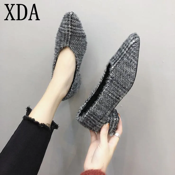 faux fur casual shoes
