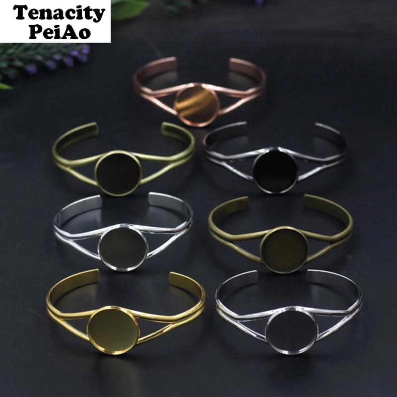 

25mm 7 Colors Plated V Shape Bangle Settings Bracelet Cabochon Base Cameo Blank Bezel Tray High Quality Accessories(08316)