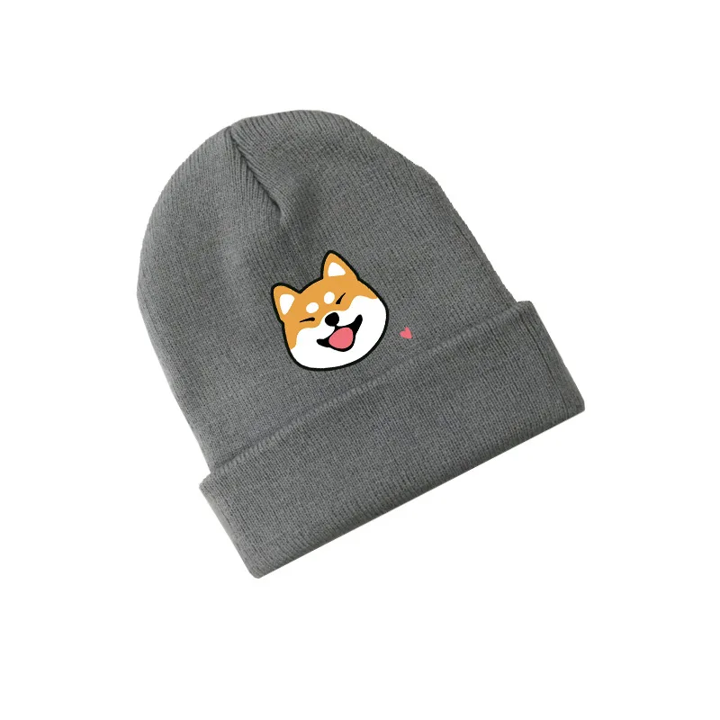 Шиба ину собака Doge милые Skullies шапки вязаные шапочки зимние теплые для мужчин