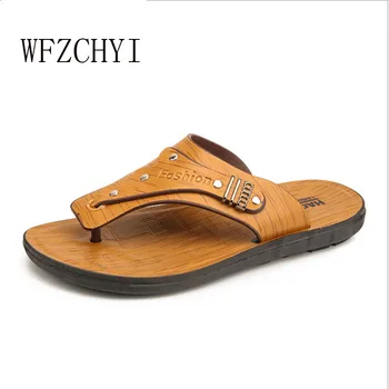 

WFZCHYI 2019 summer new men sandals trend casual flip flops beach men shoes dual-use plus-size flat sandals
