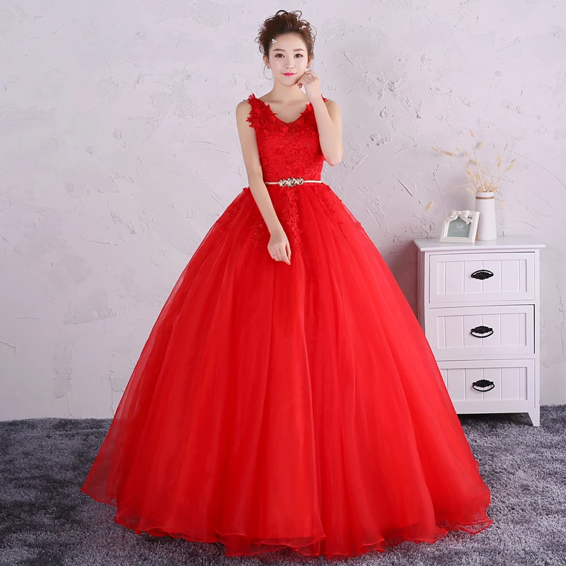 Красная аппликация Пышное Сетчатое платье Robe De Soiree Debutante роскошное Бальное