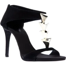 Neue Marke t-strap Sandalen Schwarz Offene spitze Dünne High Heels Strass Zip Abdeckung Heels Party damen Schuhe