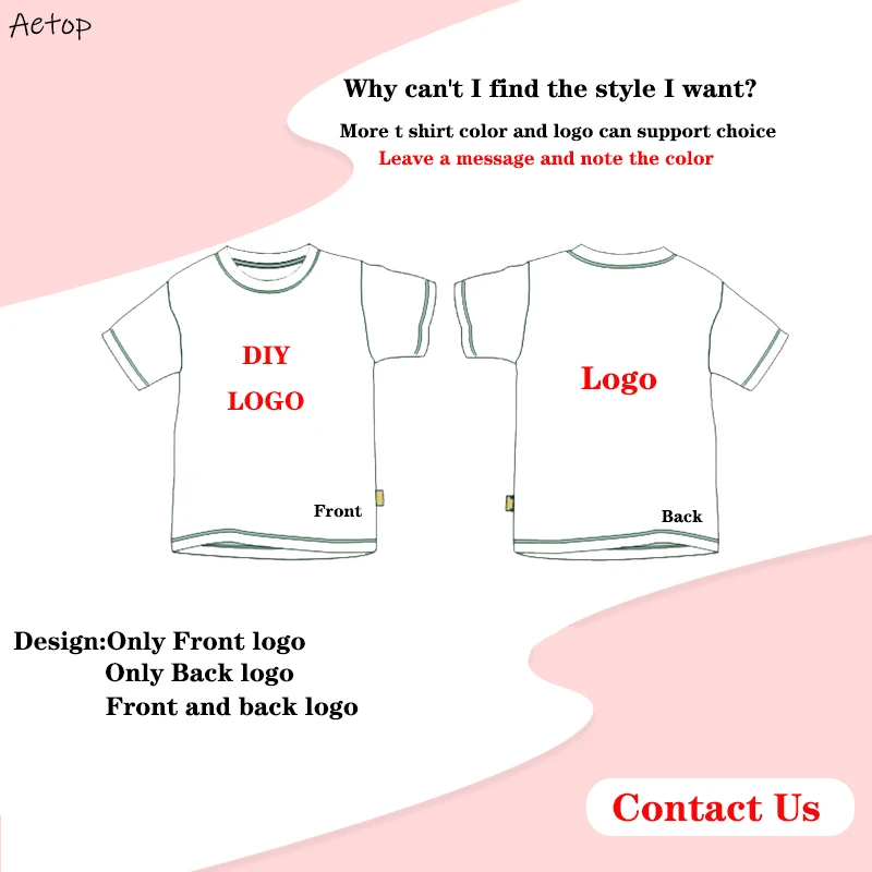 customize logo Коллекция года, летние футболки с круглым вырезом для игр, костюм для мальчиков и девочек, футболки для мальчиков и девочек, топы, одежда Детские повседневные футболки с коротким рукавом - Цвет: customize logo