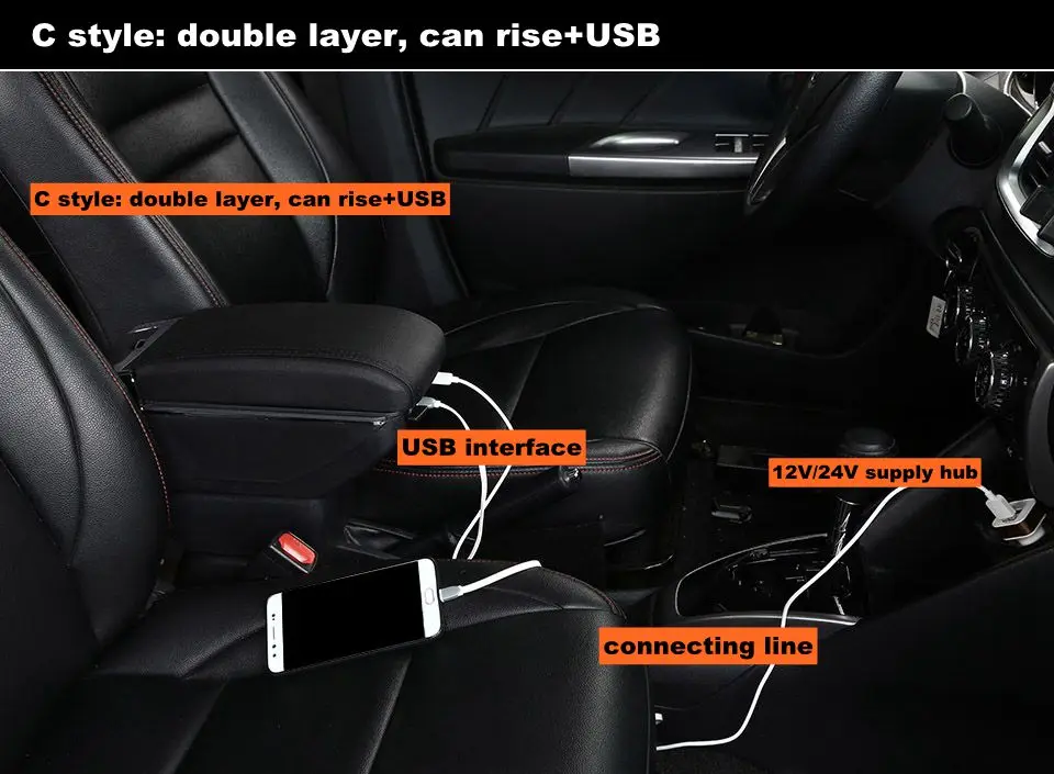 Подлокотник коробка для LADA XRAY зарядка через usb повысить двойной слой центральный магазин содержание Подстаканник Пепельница аксессуары