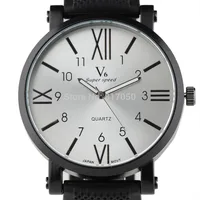 Новые модные спортивные V6 Стильные армейские часы с белым циферблатом, orange индекс резинкой, высокого качества, большие размеры, стильная, подарки для мужчин и женщин Брендовые мужские кварцевые наручные часы - изображение