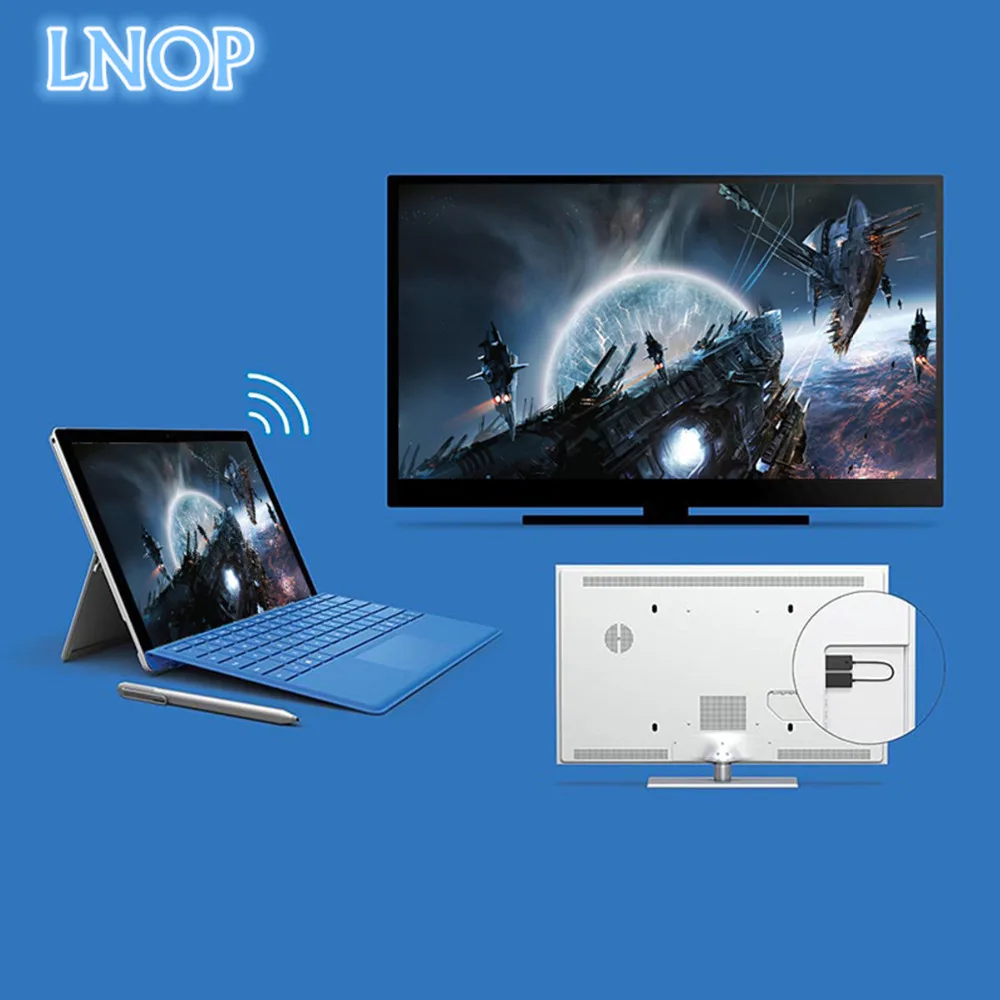 LNOP Laptop/Tablet/Smartphone to HDMI HD TV For Microsoft Wireless