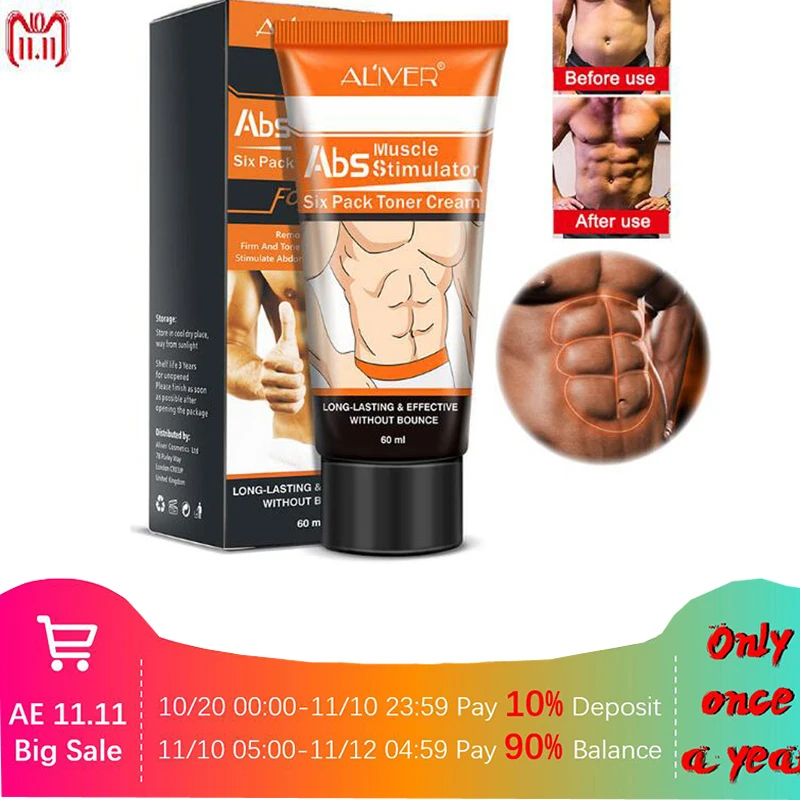 ALIVER Powerful Body Cream Hormones Men Muscle Strong Anti Cellulite Burning Cream Slimming Gel For Abdominals Muscle