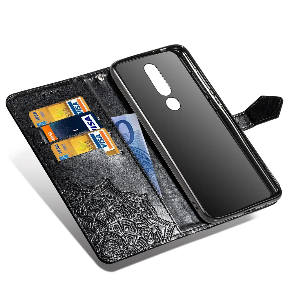 Чехол книжка из искусственной кожи для Nokia 5 1 Plus чехол бумажник смартфона X5 мягкий