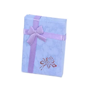 

Square Jewelry Organizer Shape Box Engagement Ring For Earrings Necklace Bracelet Display Gift Boxes Holder Bowknot Case