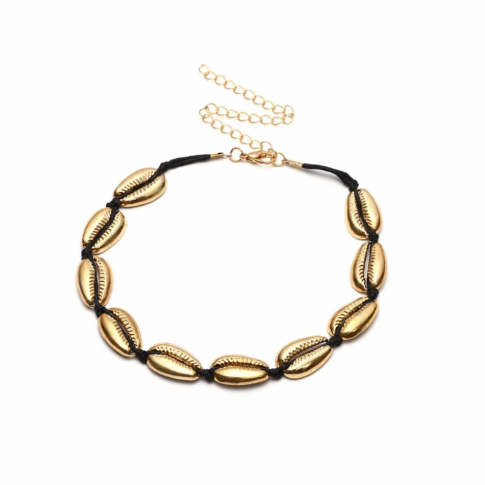 

European And American Fashion Wild Style Accessories Handmade String Alloy Shell Necklace Female Necklace Collane Naszyjnik