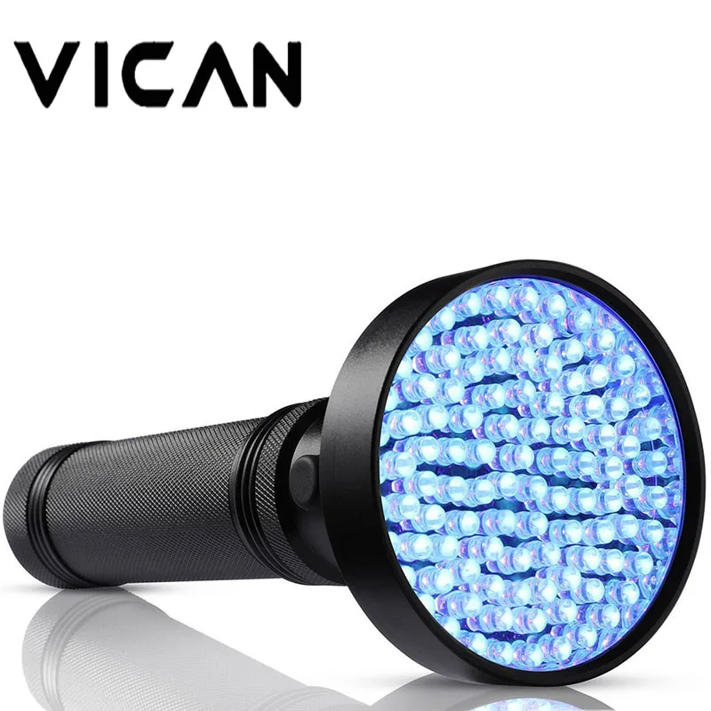 

VICAN 18W 100 LED UV 395nm Flashlight with lanyard Operation 6 AA Battery