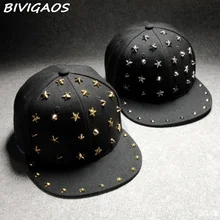 Евро Канада панк Рок металлические заклепки Звезды хип хоп кепки бейсболки черные бейсболки шляпы Gorras для мужчин и женщин