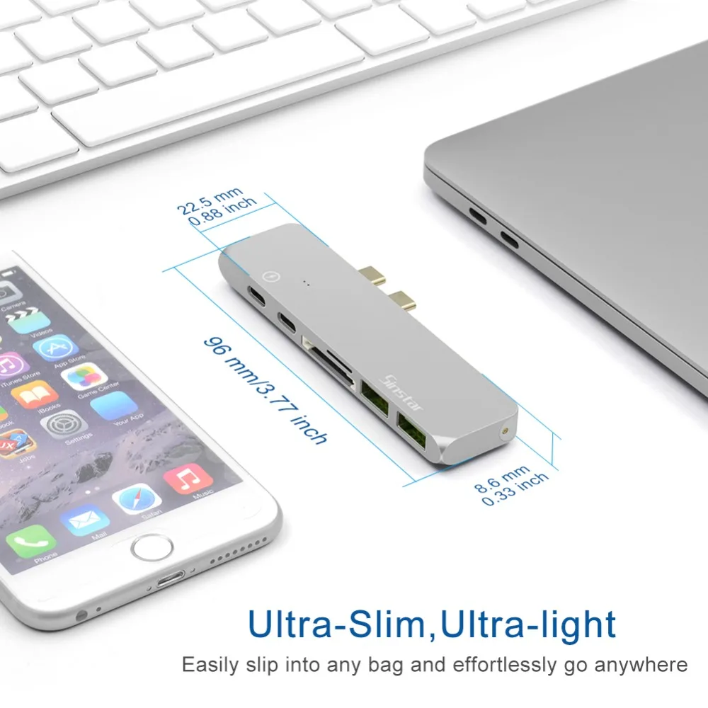Ype C концентратор для USB 3 0 Thunderbolt HDMI 5 мм аудио RJ45 гигабитный Ethernet адаптер SD/TF