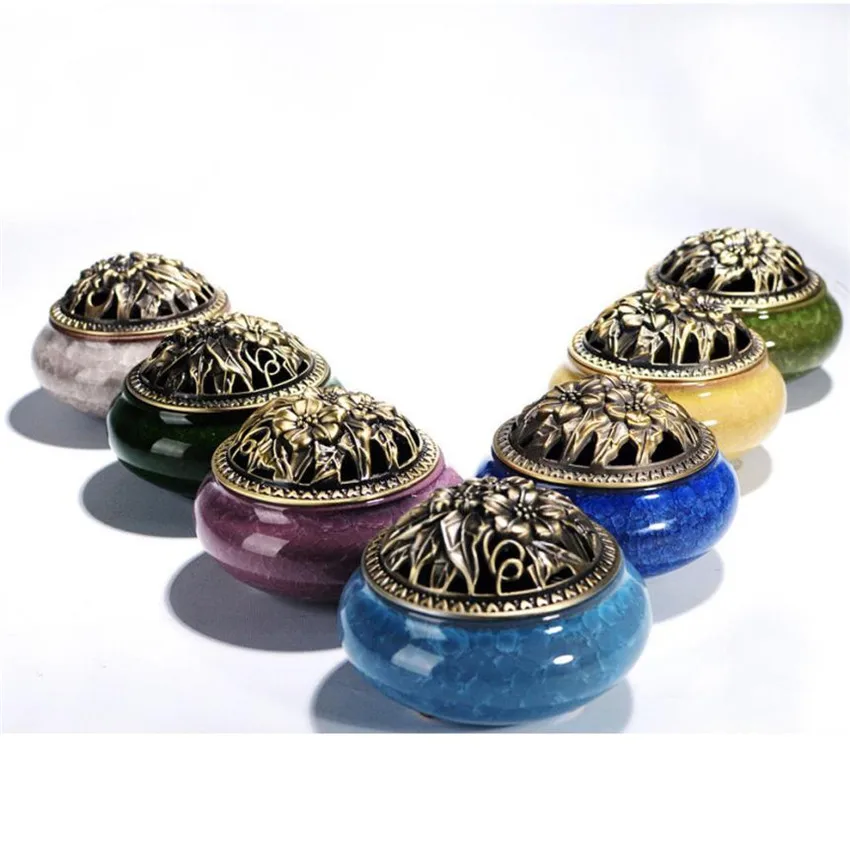 NOVO-Colorido-Porcelana-Queimador-de-Incenso-Titular-Queimador-de-Incenso-Budista-Cone-De-Cer-mica-Celadon