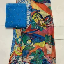 Натуральная шелковая ткань французская кружевная ткань с бисером, цветные ткани dentelle perle в нигерийском стиле кружевных тканей высокого качества 7yard/лот L100