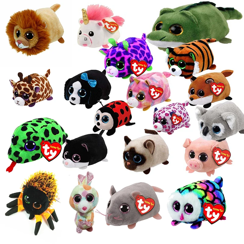 

TY Beanie Boo Teeny Tys Plush White Owl Pig Monkey Fox Husky Crocodile Dog Unicorn 9cm Big Eyes Dog Plush Toy Doll Baby Kid Gift
