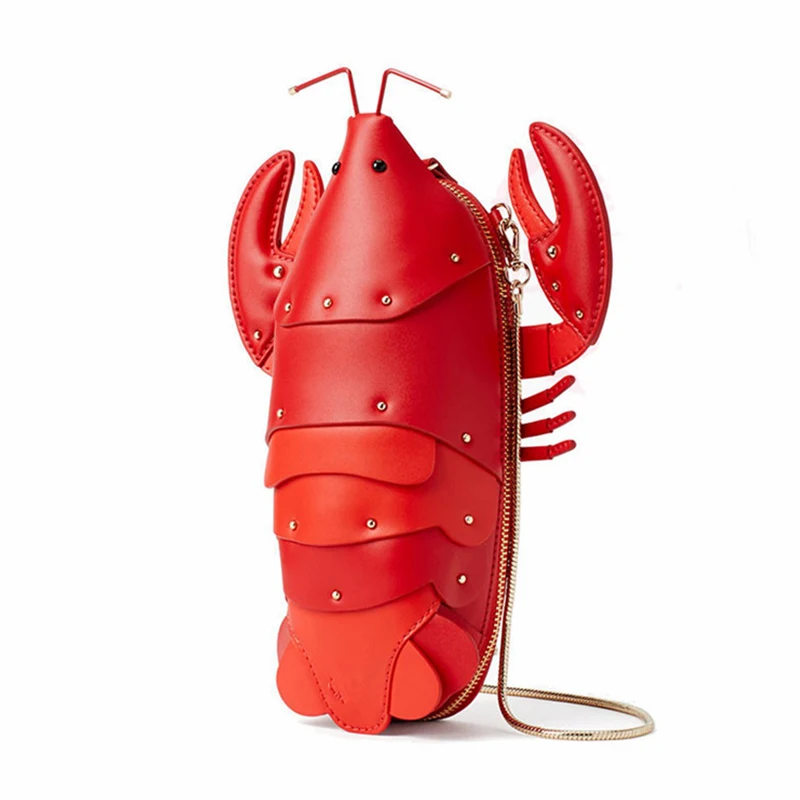 Buy Fun Red Lobster Chain Crossbody Bag for Women Pu