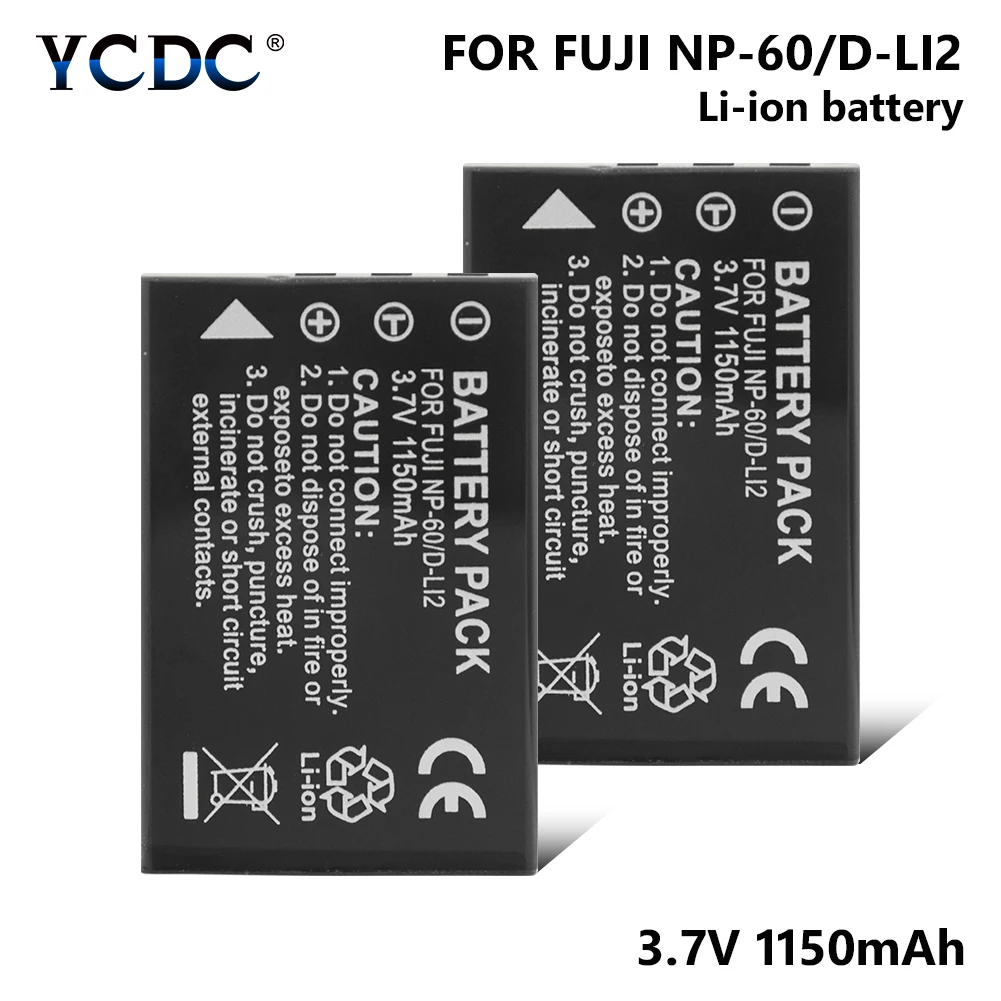 1/2 штук NP-60 NP60 NP 60 Камера Батарея 1150 мА/ч, литий Батарея для цифрового фотоаппарата Panasonic CGA-S301 CGA-S302A VW-VBA10 VW-VBA21 Olympus