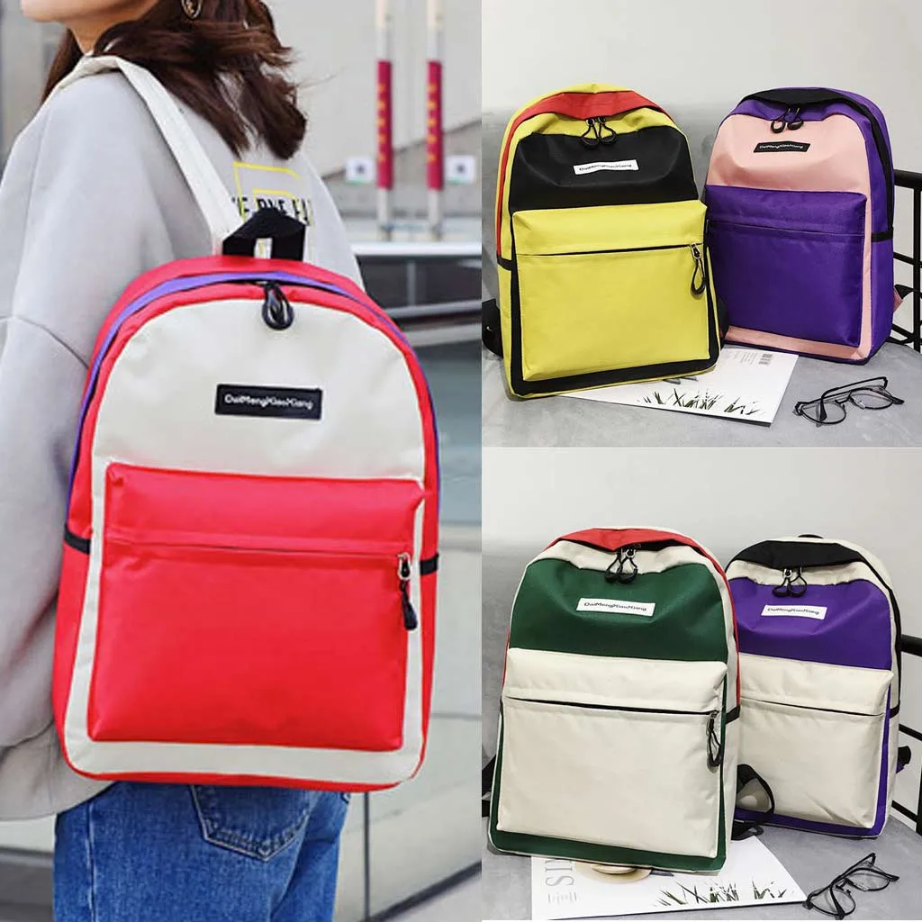 

Women's Backpack Wear-resistant Canvas Color Student Bag Large-capacity Backpack New Listing