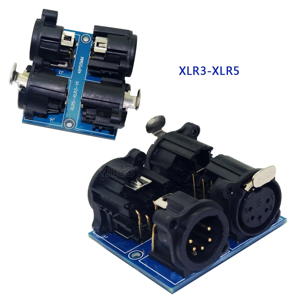 Wholesale terminal adapter 5 core XLR to 3 core XLR, RJ45-3P, ADDR2,XLR5-3P USE for CH LED dmx512 dimmer led decoder a1303 c3284 to 3p