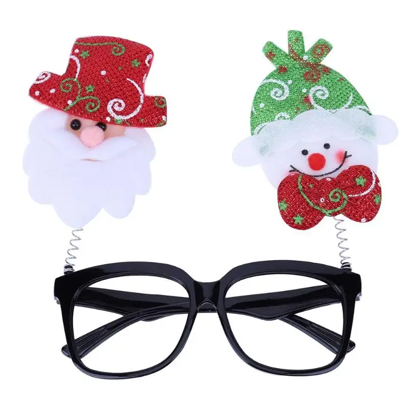 Christmas Party Decor Props Santa Claus Elk Snowman Bear Toy Gift Glasses