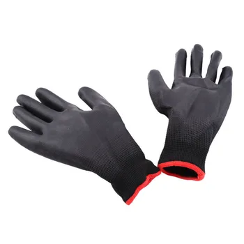

New Arrival 1 Pairs PU Nylon Safety Coating Work Gloves Builders Palm Protect Non-Slip Mittens