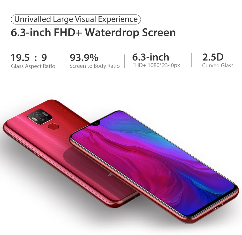 Ulefone power 6 6," 19,5: 9 FHD Смартфон Android 9,0 Helio P35 Восьмиядерный 4 Гб 64 Гб 6350 мАч NFC 4G мобильный телефон