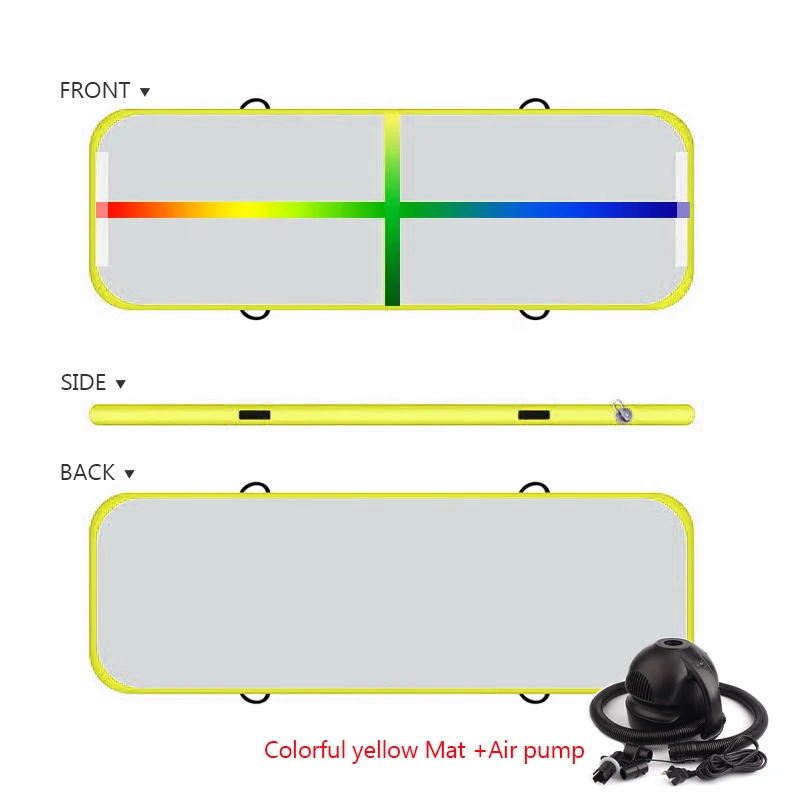 JIANIF 4/5/6m воздушная дорожка гимнастики надувной батут пол-батут для дома Коврик для йоги Олимпийских игр обучение дропшиппинг - Цвет: color yellow