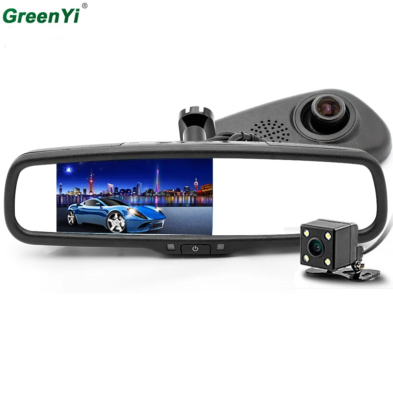 

GreenYi 800*480 5.0" TFT LCD Full HD 1080P 170 Degree DVR Camera Car Bracket Rear View Parking Mirror Monitor DVR Video Recorder