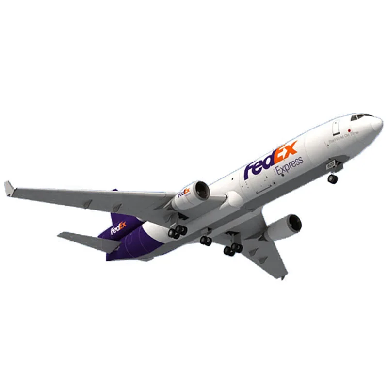 DIY 1100 Fedex MD 11 Plane Aircraft Paper Model Assemble Hand Work 3D Puzzle Game Kids Toyin
