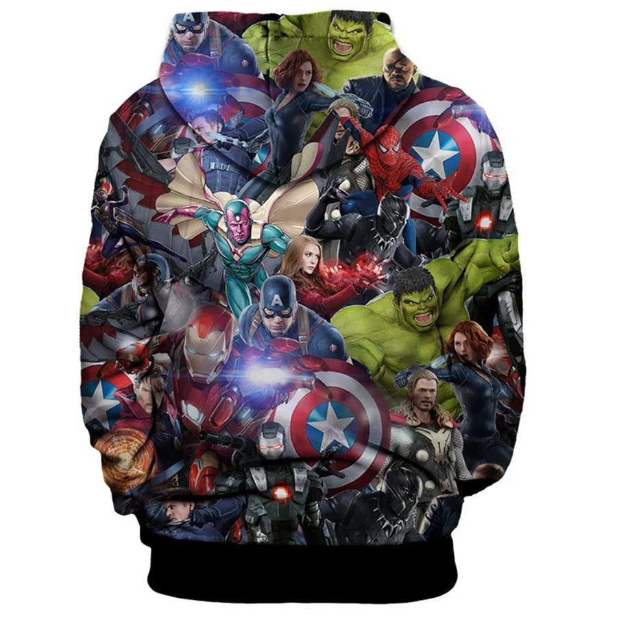 3d Avengers Endgame Marvel Iron man Captain America Sweatshirts Hoodie Cosplay Costume Men Women Cloth Top