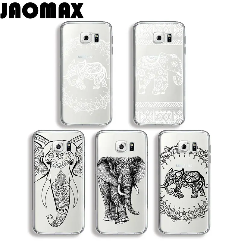 Jaomax Animal Mandala Elephant Case For Samsung Galaxy S7 S6 S8 S5 S4 S3 Edge Plus Silicone Transparent Soft Phone Cover Quotes |