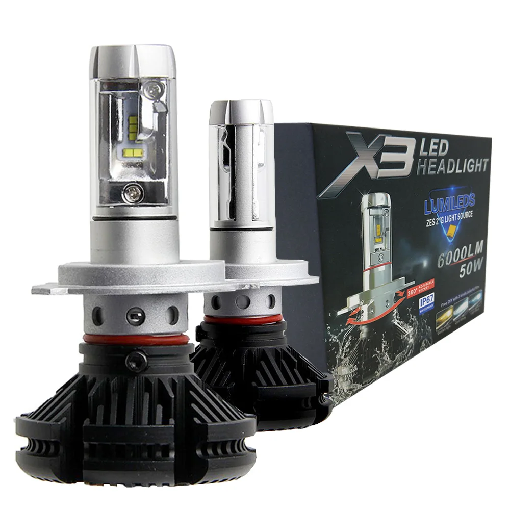 

H13 DIY X3 LED H4 H11 Automobile Headlight bulbs H1 9005 HB3 9006 HB4 H7 LED Headlamp light for Car Far Near light Fog Light 2x