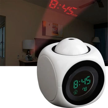 

AKDSteel Home Decor Music Starry Star Sky Digital Clock Led Projection Projector Alarm Clock Calendar Night Light Color