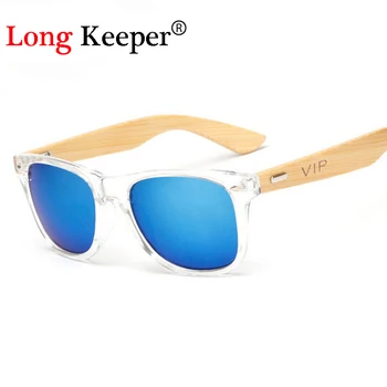 

Long Keeper 2017 New Bamboo Sunglasses Men Wooden Sun glasses Women Original Wood Glass Oculos de sol masculino "VIP" Letter