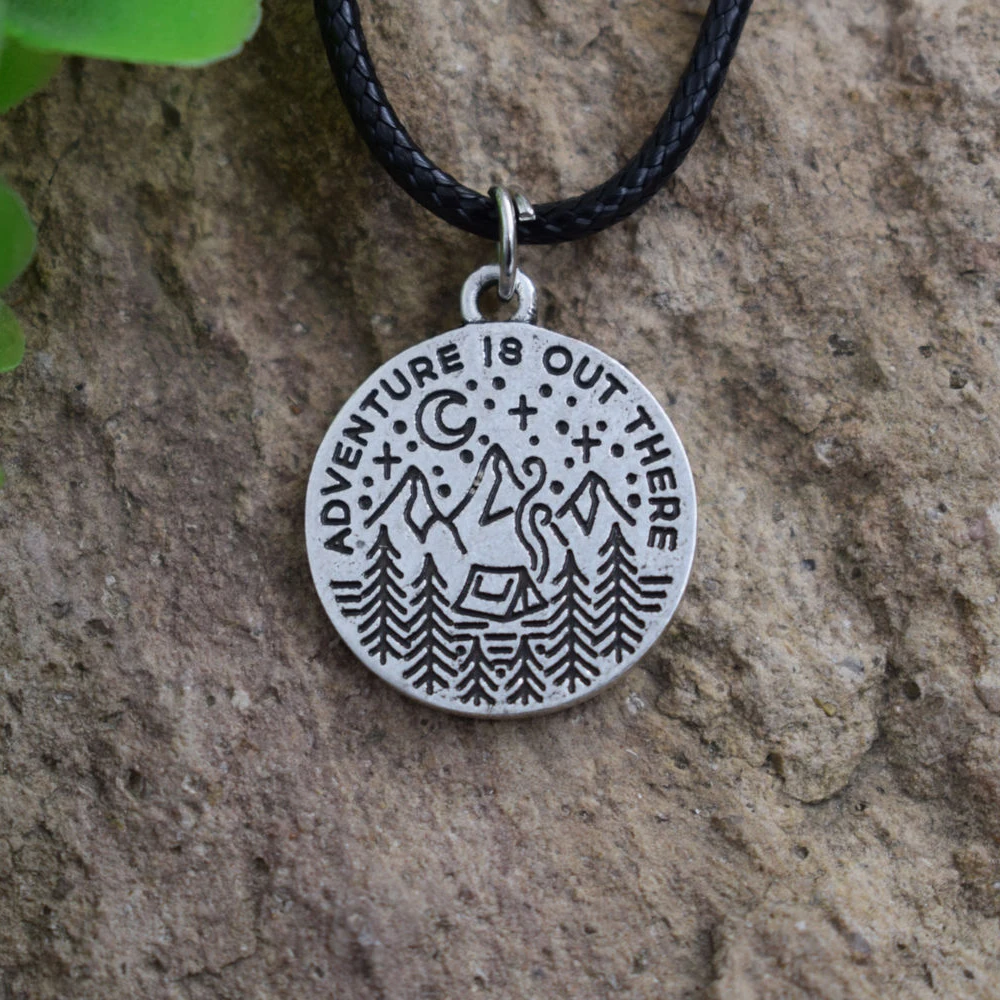 

SanLan pine tree in the mountain camping jewelry Adventure is out there necklaces for women couple necklace